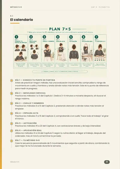 Página 33 de Cuello Libre: calendario del plan 7×5.